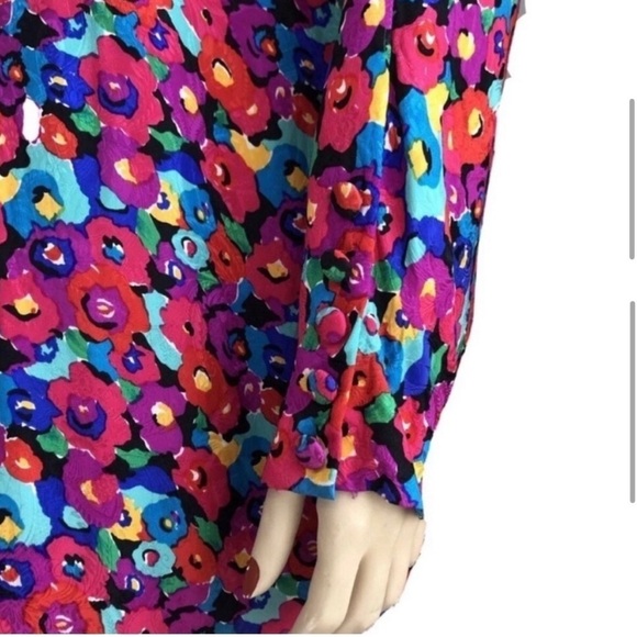 Vintage Carolyne Barton multi color long sleeve dress - Picture 5 of 12